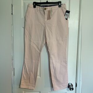 Tommy Hilfiger Pink Hampton Pants Women 10 NWT Stretch Slim Chino